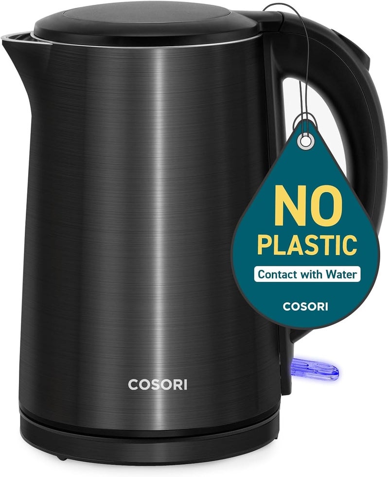 COSORI Electric Kettle, Cool-Touch Double Wall Stainless Steel Insulated, Automatic Shut Off & Boil-Dry Protection, Durable Tea Kettle Boiler & Heater, 1.5L/1500W, Black - Image 1